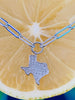CZ Texas Pendant with Paper Clip Adjustable Chain