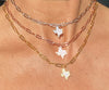 CZ Texas Pendant with Paper Clip Adjustable Chain
