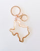 Texas Shape Key Ring with Claw Clasp